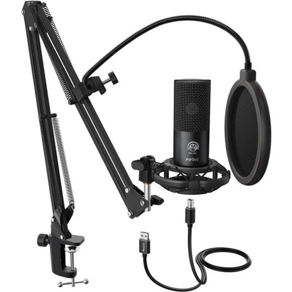 Studio Condenser USB Microphone Computer Kit with Adjustable